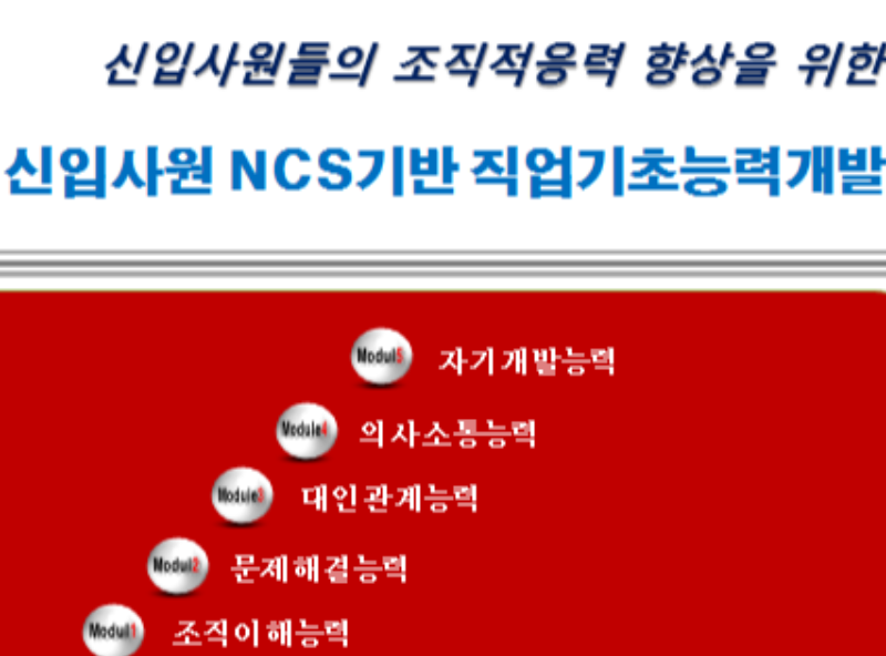 신입사원들의 조직적응력 향상을 위한  신입사원 NCS기반 직업기초능력개발